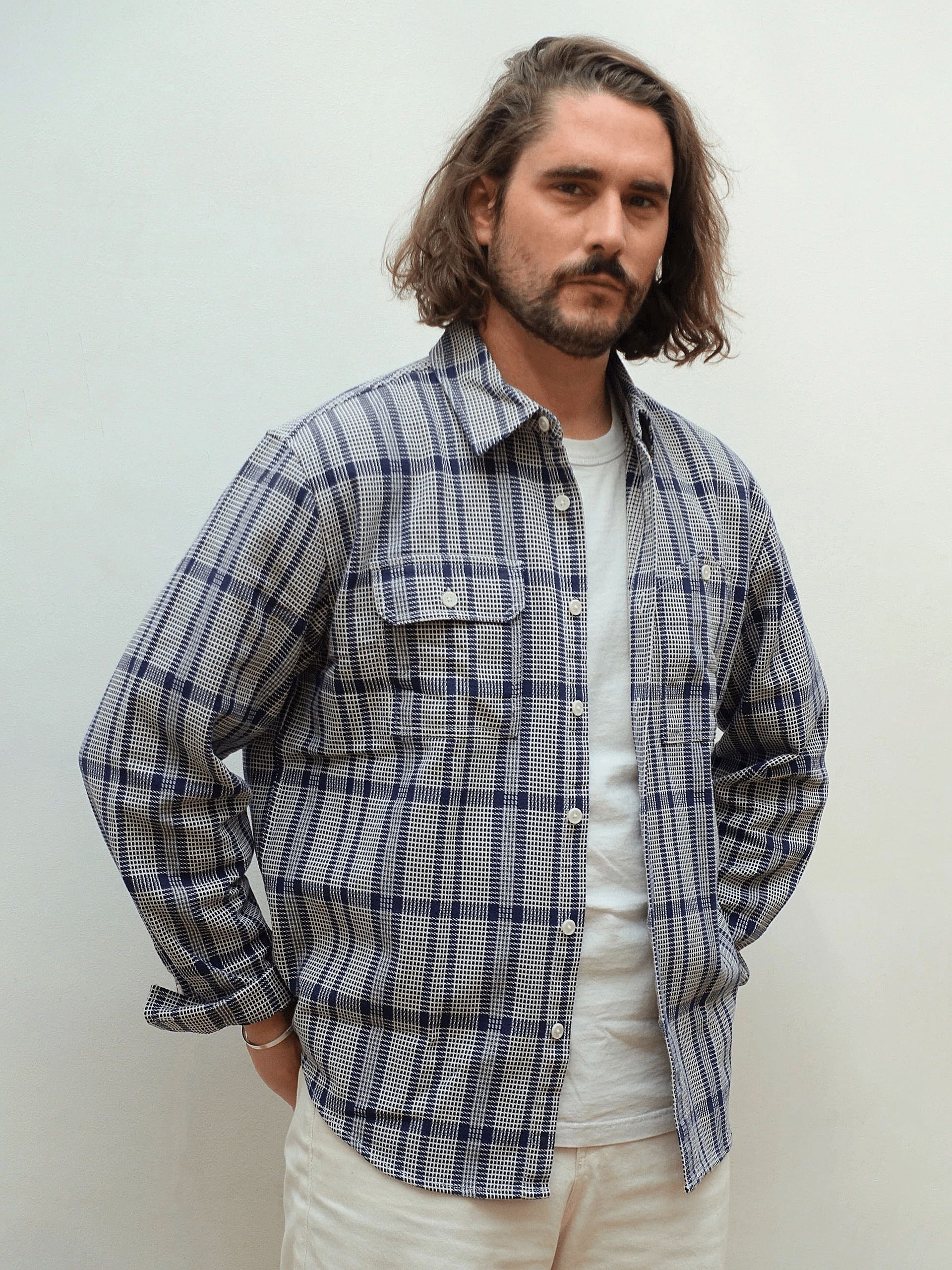 Blue Quadrille Overshirt