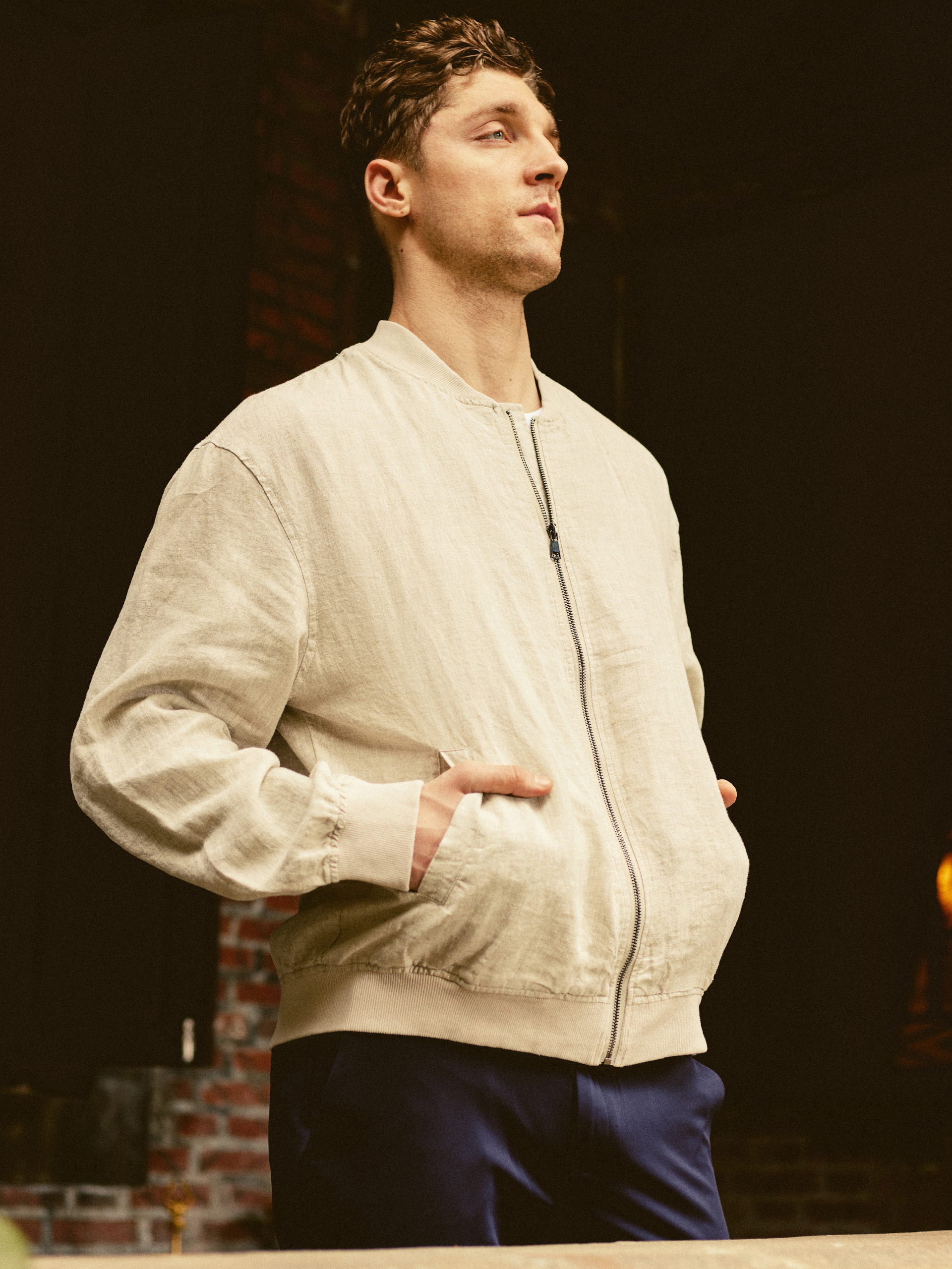 Bomber Ivory Linen